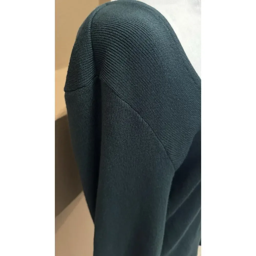 Maeve Anthropologie Square Neck Wide Sleeve Pullover Ribbed Sweater Green Sz XL